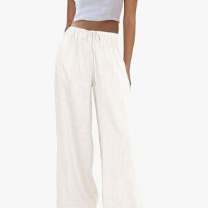Amazon Women's Cream Wide-Leg Pants
